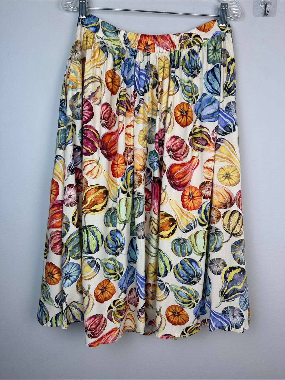 ModCloth Cream Floral A-Line Skirt with Multicolor Print - Picture 9 of 16